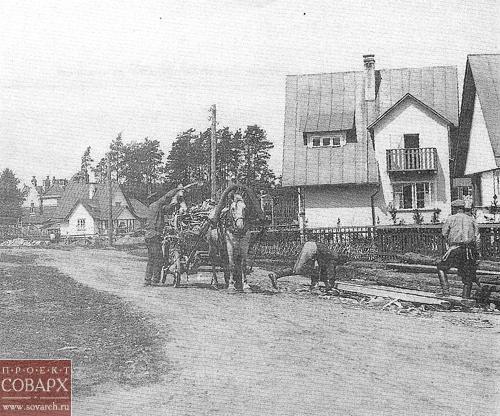 Строительство поселка (совр. улица Сурикова). Фото 1928 года